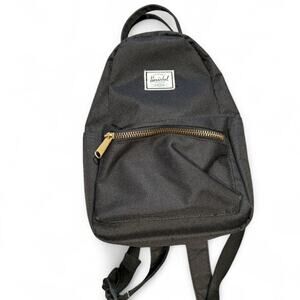 Herschel Nova mini black canvas backpack with gold zipper